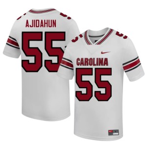 #55 Adedamola Ajidahun Game Cocks Men White College Football Embroidery Jerseys 460479-729