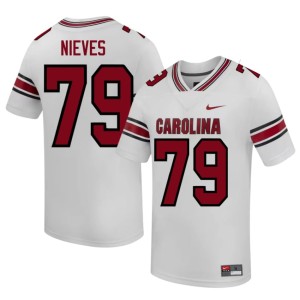 #79 College Football Player Mens University of South Carolina White Armando Nieves Jerseys 894492-576
