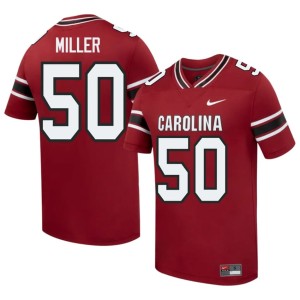 #50 Mens 2026 Carter Miller Garnet College Football UofSC Jersey 522451-379