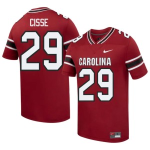 #29 NCAA Garnet Mens Carolina Cedric Cisse College Football Jersey 344719-136