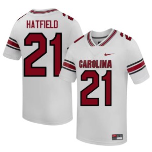 #21 White Men's Cocks Official College Football Chris Hatfield Jerseys 348611-285