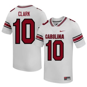 #10 Player University of South Carolina White Men's Christian Clark College Football Jerseys 935039-617