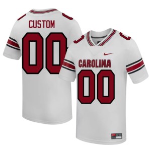 #00 Men's College Football White Custom 2026-27 Carolina Jersey 310432-932