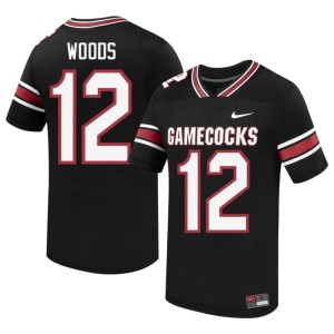 #12 Carolina Cutter Woods Black College Football Men's Replica Jerseys 196345-905