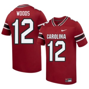 #12 Cocks Garnet University Cutter Woods Mens College Football Jersey 290431-699
