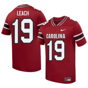 #19 Official College Football Garnet South Carolina Damarcus Leach Men Jersey 361662-370