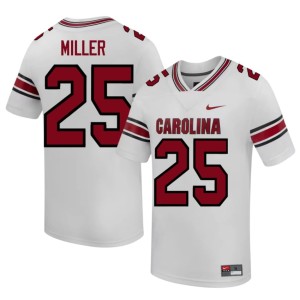 #25 Official Men's White South Carolina College Football Dante Miller Jersey 612689-913