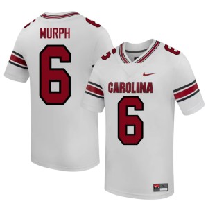 #6 Mens White College Football Stitched Donovan Murph Carolina Jerseys 939618-625