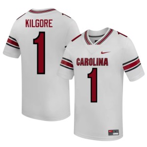 #1 Fighting Gamecocks College Football Gerald Kilgore Men's White Game Jerseys 727033-474