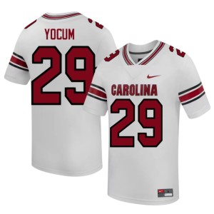 #29 White NCAA Men's UofSC Gunnar Yocum College Football Jerseys 283379-458
