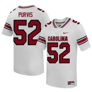 #52 College Football Player Men's Hank Purvis Cocks White Jersey 306839-331