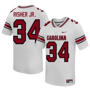 #34 Jamian Risher Jr. White UofSC High School College Football Mens Jerseys 839973-904