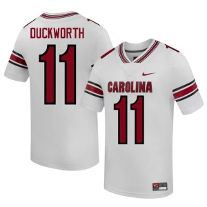 #11 Official College Football Landon Duckworth White South Carolina Gamecocks Mens Jersey 624830-831