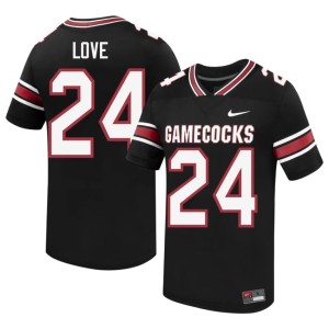 #24 College Football Men's Fighting Gamecocks Stitched Mason Love Black Jersey 625534-486