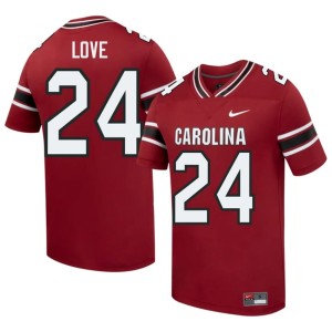 #24 Mason Love Gamecocks Mens College Football Garnet Replica Jerseys 316584-878