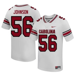 #56 Mike Johnson White College Football Men 2026-27 University of South Carolina Jerseys 897539-290