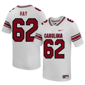 #62 Mens South Carolina Gamecocks White Nolan Hay College Football Official Jerseys 838647-112
