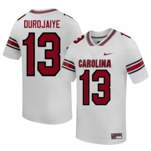 #13 Men Limited South Carolina Gamecocks Tomiwa Durojaiye College Football White Jersey 626086-711