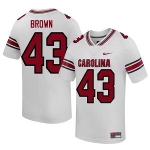 #43 Game College Football Men Game Cocks White Tony Brown Jerseys 401113-123