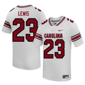 #23 College Football University of South Carolina Mens Triston Lewis Alumni White Jersey 756313-552