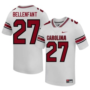 #27 Fighting Gamecocks White Mens Upton Bellenfant College Football Game Jerseys 469775-697