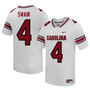 #4 Men White College Football Vicari Swain Cocks Stitched Jersey 427842-282