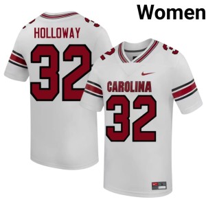 #32 Player Women White A.J. Holloway College Football South Carolina Jersey 692236-622