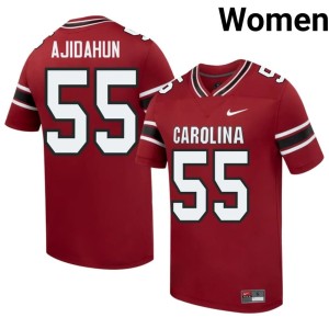 #55 Adedamola Ajidahun Garnet SC College Football University Womens Jersey 250772-117