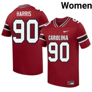 #90 College Football Garnet Womens Aiden Harris SC NCAA Jersey 571197-106
