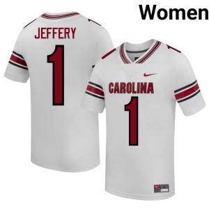 #1 South Carolina Alumni Alshon Jeffery College Football Womens White Jersey 525192-166