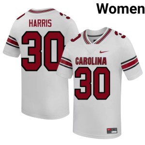 #30 Andrew Harris White Official Women's College Football Game Cocks Jerseys 822372-825