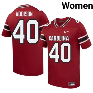 #40 College Football Replica Anthony Addison South Carolina Garnet Women's Jerseys 131019-851