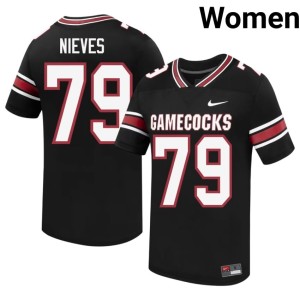 #79 High School Women Armando Nieves University of South Carolina College Football Black Jerseys 527506-356