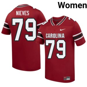 #79 Carolina Armando Nieves Replica College Football Women Garnet Jersey 108337-386