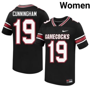 #19 Black College Football Womens Brandon Cunningham University of South Carolina Embroidery Jerseys 526789-235