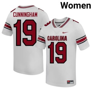 #19 Fighting Gamecocks College Football Women's White 2026 Brandon Cunningham Jerseys 881123-716