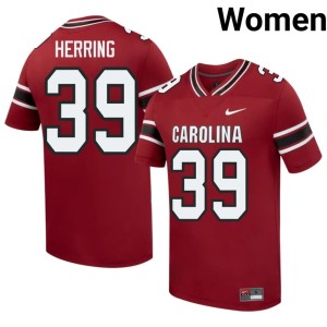 #39 College Football Womens Caleb Herring UofSC Garnet Replica Jerseys 672088-274