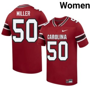 #50 Carter Miller Garnet Women's SC High School College Football Jersey 685784-202