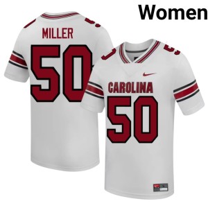 #50 College Football White Womens South Carolina Gamecocks Official Carter Miller Jersey 755699-863