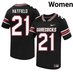 #21 Women SC Chris Hatfield College Football Black High School Jersey 399608-221