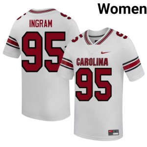 #95 SC Women College Football Embroidery Christian Ingram White Jersey 674474-128