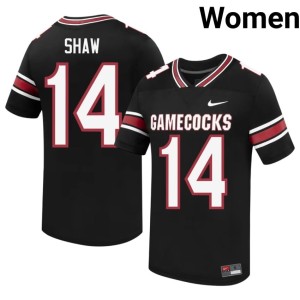 #14 Black Gamecocks Connor Shaw Womens Stitched College Football Jersey 332091-321