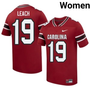 #19 Garnet Women University South Carolina Damarcus Leach College Football Jerseys 840982-756