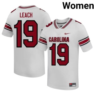 #19 Game Cocks Player College Football Women Damarcus Leach White Jerseys 331972-209
