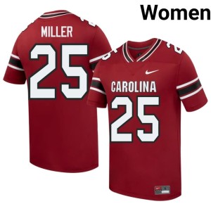 #25 Womens College Football Fighting Gamecocks Game Dante Miller Garnet Jerseys 158537-423