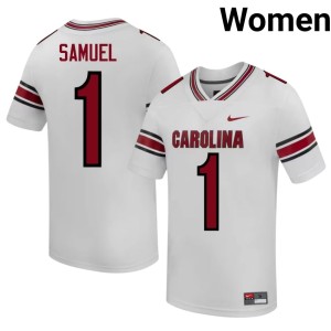 #1 University of South Carolina Deebo Samuel College Football University Womens White Jerseys 945566-242