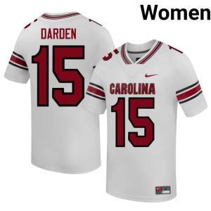 #15 University of South Carolina NCAA College Football White Women Donovan Darden Jersey 553660-849