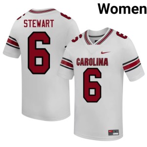 #6 Womens Dylan Stewart White Replica Gamecocks College Football Jersey 471802-829