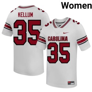 #35 Ethan Kellum South Carolina Gamecocks College Football Official Womens White Jerseys 696748-789
