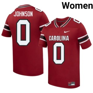 #0 College Football Alumni Fred Johnson Women's South Carolina Garnet Jerseys 375249-740